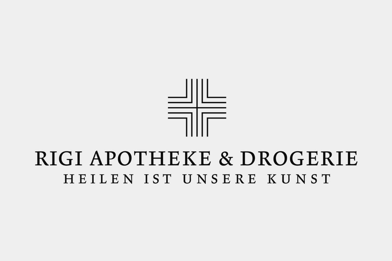 Logo mit Claim der Rigi-Apotheke.